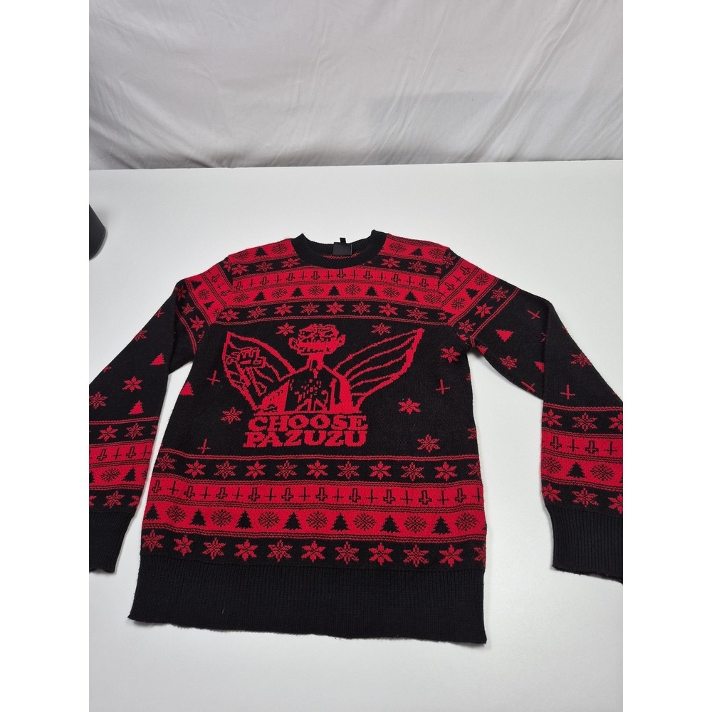 Gorillaz Sweater Mens Medium Black Crewneck Choose Pazuzu Christmas Horror